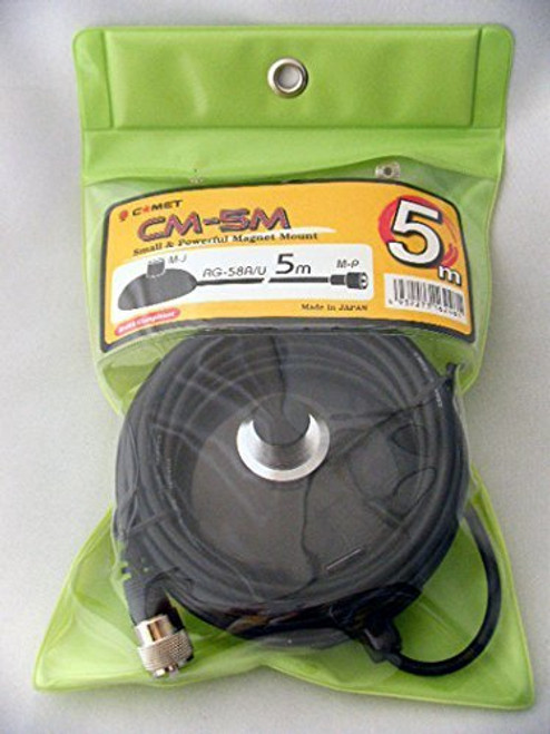 Comet CM-5M - Antenna Mount, Mobile, SO-239 Mount, Magnetic, 16.9 ft. Coax Cable, PL-259