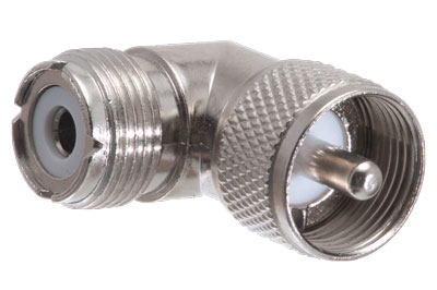 Right Angle UHF Male to UHF Female Adapter