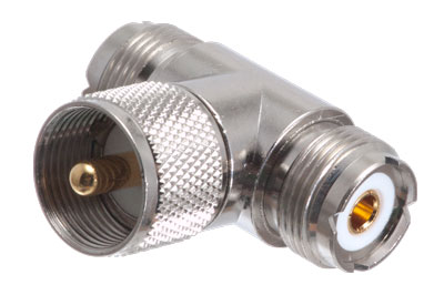 UHF Male to Double UHF Female T Adapter UHF Male to Double UHF Female T Adapter