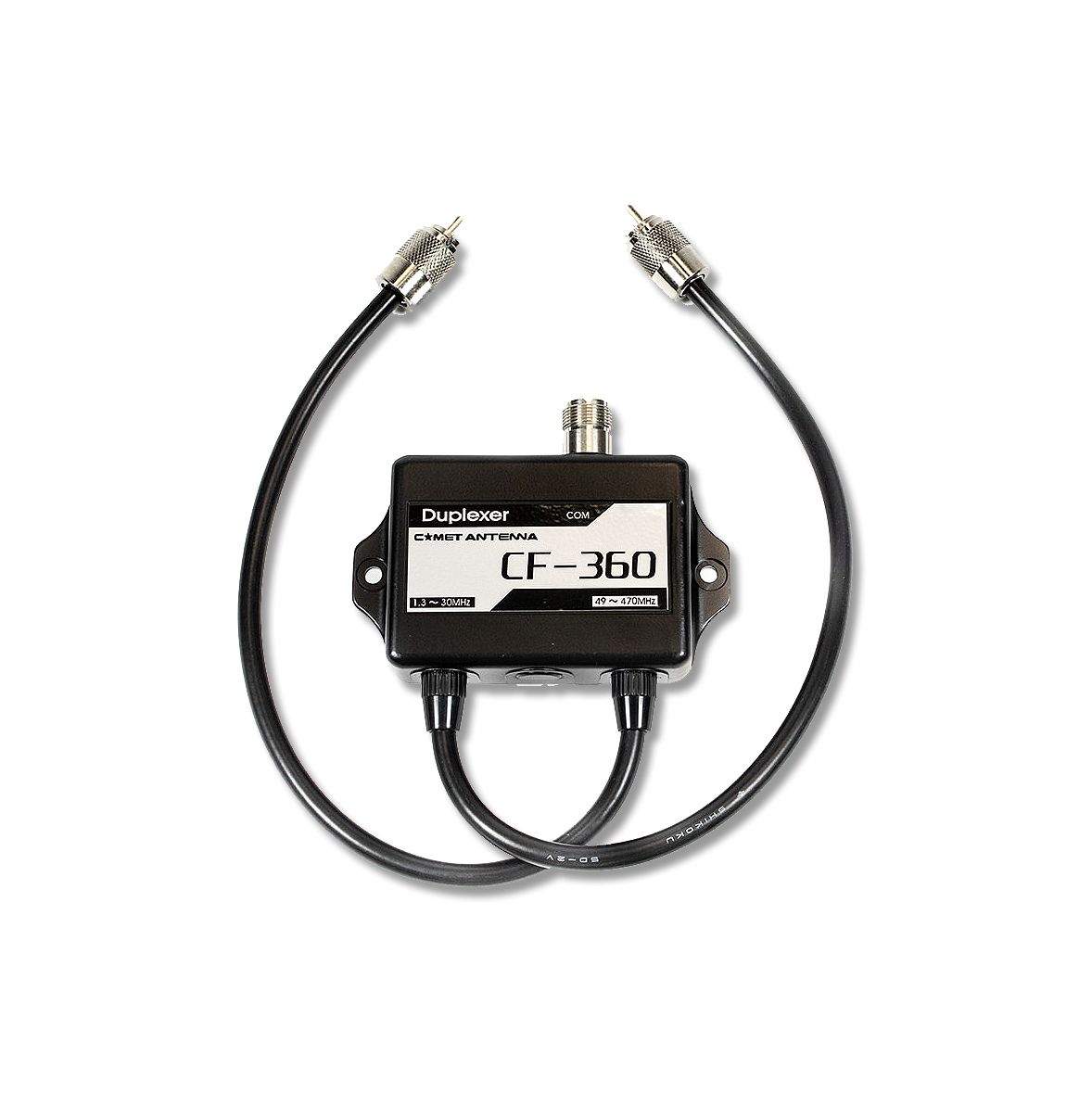 Comet CF-360A - Duplexer, 1.3-30 MHz Low Pass, 49-470 MHz High Pass, 45 dB Isolation