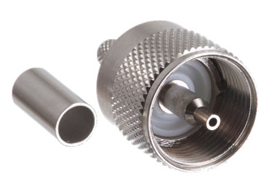 Coaxial Cable Connector, Crimp Type, UHF Male PL-259 for RG8x, LMR240, 50 ohm, 10 PK