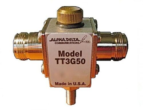 Alpha Delta ATT3G50 - Surge Protector, Coaxial, DC pass, N-type, Female, Stud Mount, 200 W Power Rating Alpha Delta ATT3G50 - Surge Protector, Coaxial, DC pass, N-type, Female, Stud Mount, 200 W Power Rating