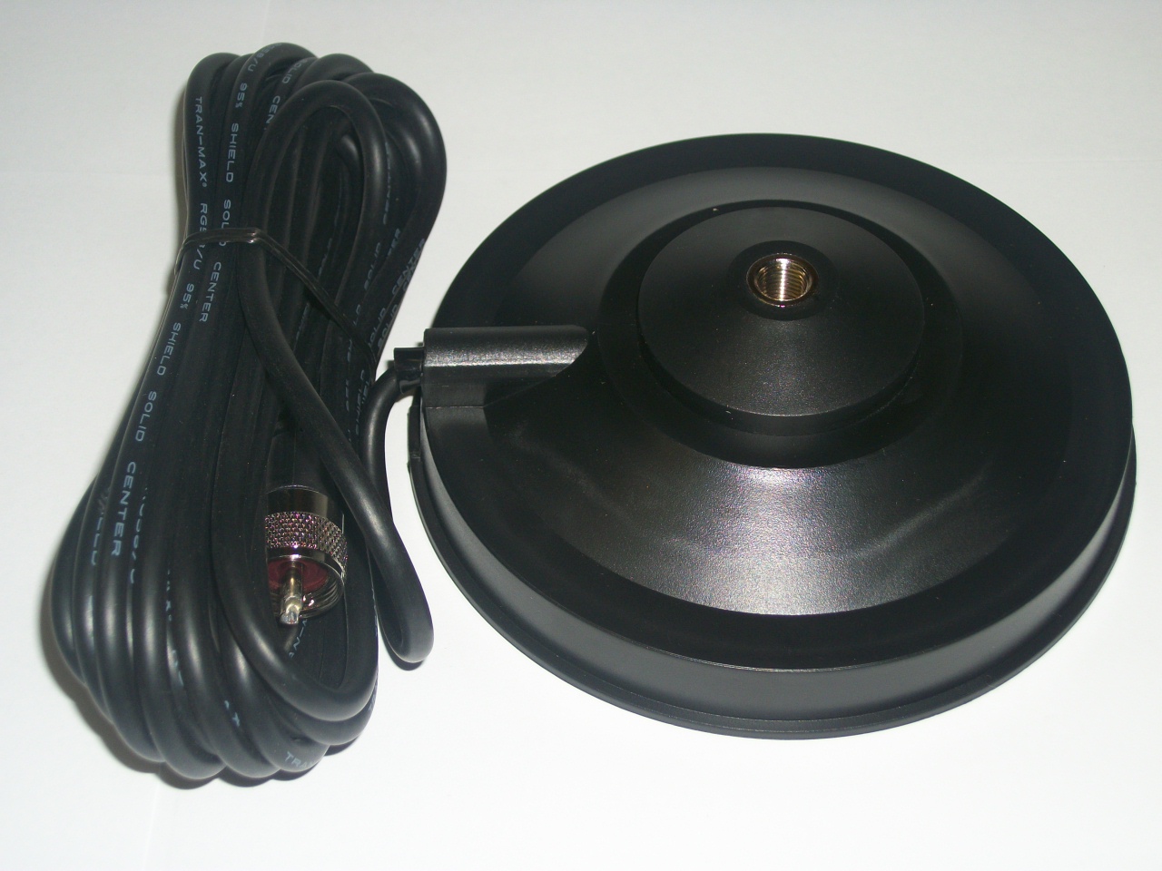 Jetstream JTM6 - Black 5.5 inch Magnetic 3/8 x 24T Mobile Antenna Mount & 16.5 ft Coax Cable w/ PL-259