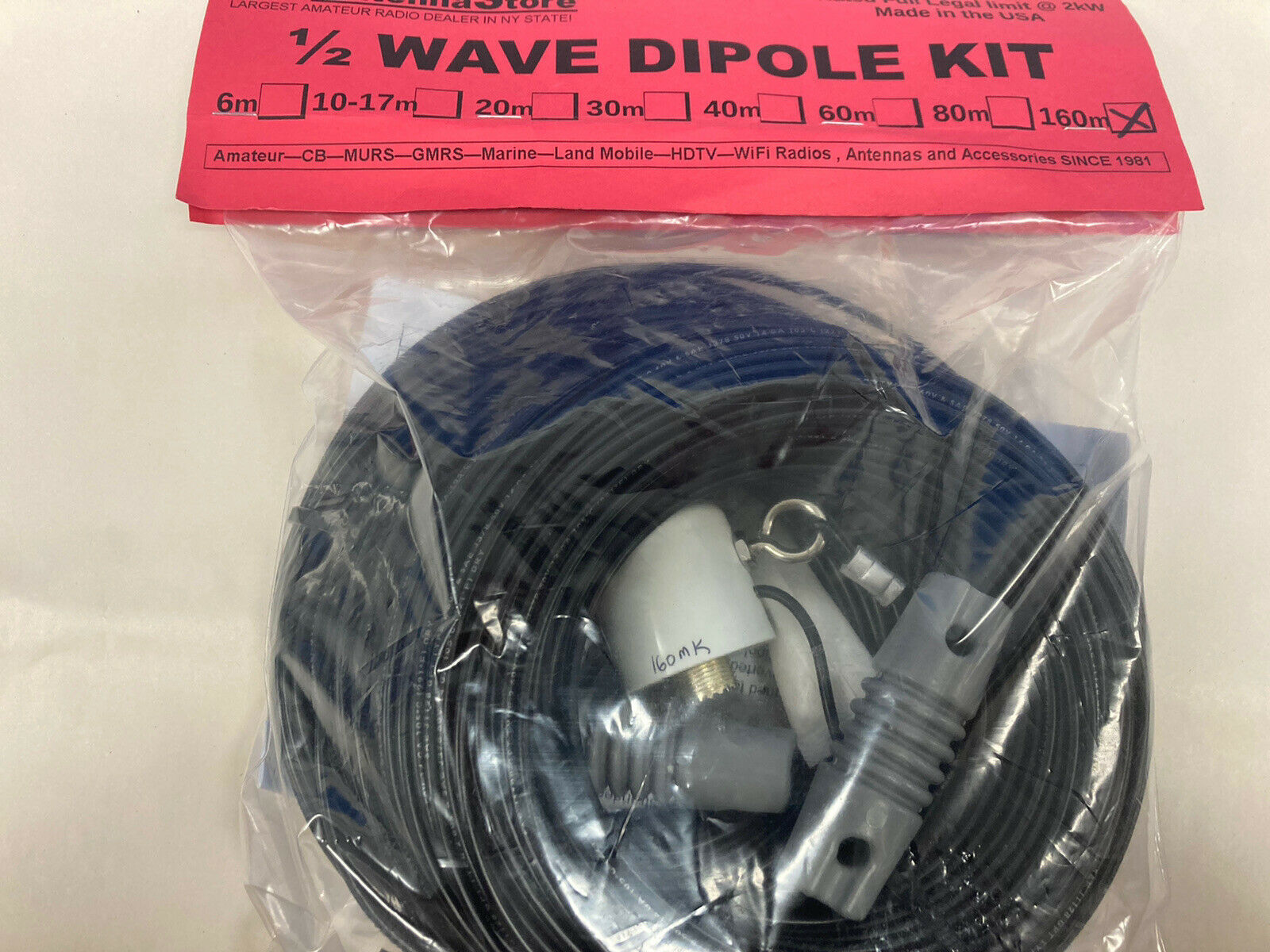 World's Best Built 160 Meter Ham Radio Dipole Inverted V Antenna Kit. World's Best Built 160 Meter Ham Radio Dipole Inverted V Antenna Kit.