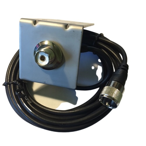 Opek AM-403  Stainless Steel Antenna L Bracket  w/ SO-239 Coax Cable Assembly
