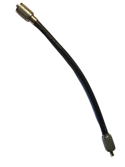 1 FT RG-8/U CB/Ham Antenna Coax Patch Cable, Black w/ PL-259s.