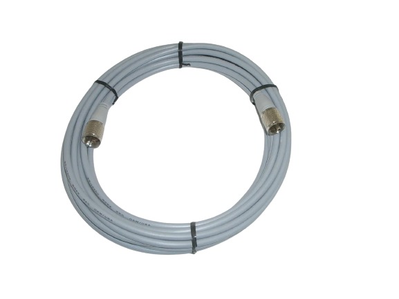 25 FT RG-8X CB/Ham Antenna Coax Patch Cable, Gray w/ PL-259s