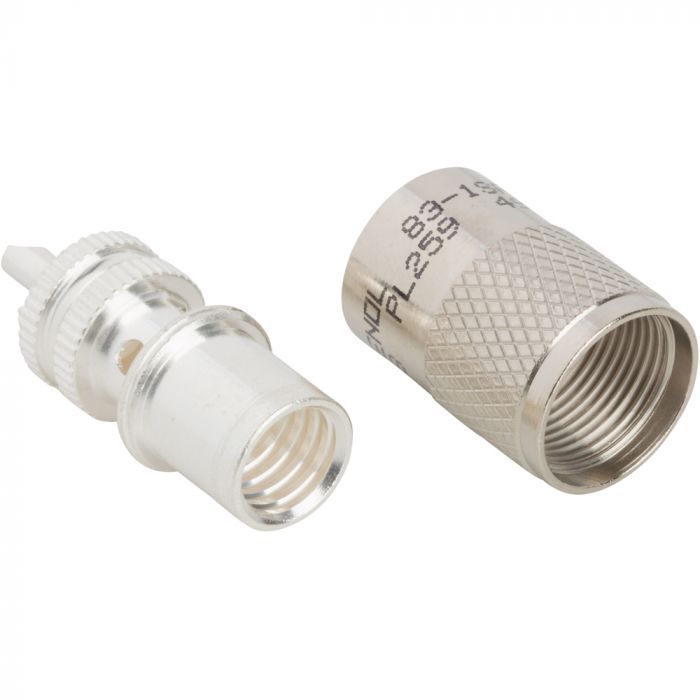 Amphenol 83-1SP - Coaxial Cable Connector, PL-259 (UHF Male), Solder Type, Silver Plated, for  RG-8/RG-213/RG-11