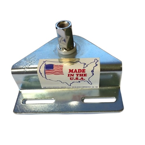 Van Ordt CM-213 Right Angle Groove Antenna Bracket  w/  SO-239 to 3/8" x 24 Thread Stud Antenna Mount Adapter