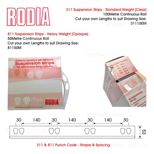 Rodia Suspension Strips 311, 100m roll