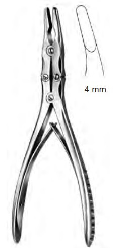 Product Spectrum Zaufal Jansen Bone Rongeur, Slightly Curved, 7" (18cm), Double Action, 4mm Jaw | SAH.723890 Image
