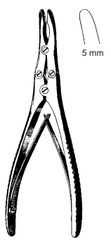 Product Vet Spectrum Ruskin Bone Rongeur, 7", Double Action, Curved, 5mm Bite | SAH.733217 Image