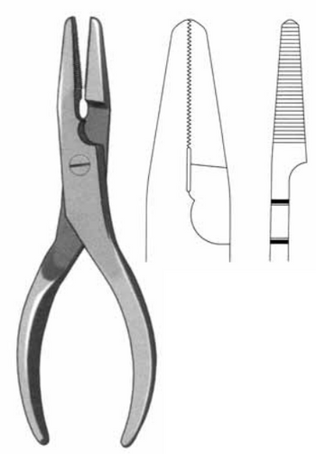 Product Vet Spectrum Flat Nose Plier, 6.5" (16.5cm), 3.5mm Tip, W/ Lateral Cutter for Wire (0.2mm - 1.5mm) | SAH.734557 Image