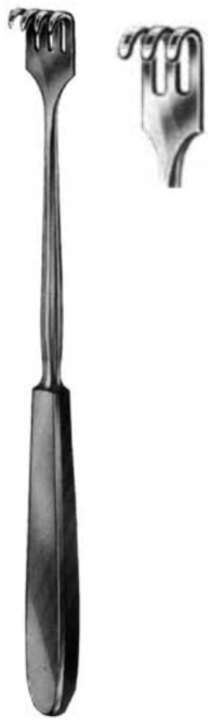 Product Vet Spectrum Volkmann Retractor, 9" (23cm), 3 Prongs, Blunt | SAH.761011 Image