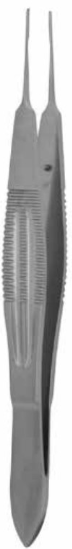 Product Vet Spectrum Castroviejo Suture Forcep, 4.25", Straight, 1x2 Teeth, 0.12mm Tip, w/Tying Platform, Wide Handle | SAH.762000 Image