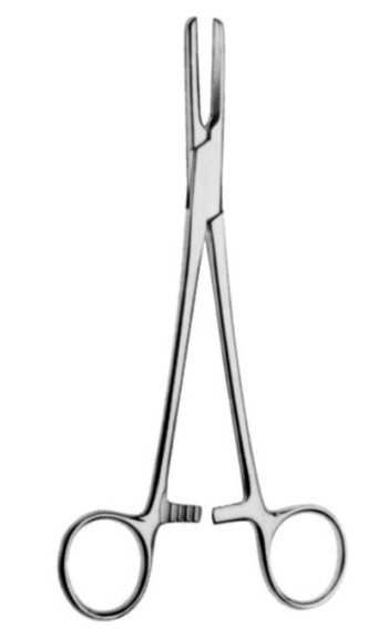 Product Vet Spectrum Presbyterian Tubing Forcep, 6.5" (16cm), Cross Serrated, With Protector | SAH.762027 Image