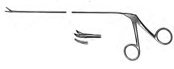 Product Spectrum Micro Laryngeal Scissor, 230mm Shaft Length, Curved to the Right, 4mm Micro Tip | SAH.770023 Image
