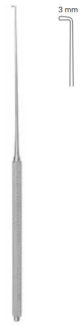 Product Vet Spectrum Malis Nerve Hook, 7in (18cm), Round Handle, 90 Degree Angled Tip, 3mm Blunt Tip | SAH.780092 Image
