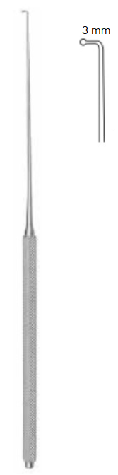 Product Vet Spectrum Malis Nerve Hook, 7in (18cm), Round Handle, 90 Degree Angled Tip, 3mm Round Ball Tip | SAH.780093 Image