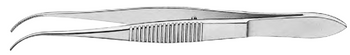 Product Spectrum Graefe Dressing Forcep, 4in (10 cm) Serrated, Curved, Thin, Delicate Tip | SAH.30-2413 Image