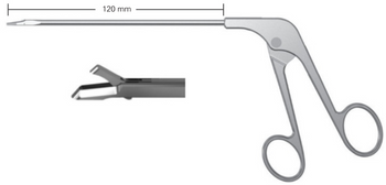 Product Vet Spectrum Arthroscopic Narrowline Biopsy Punch Forcep, 4.75in (120mm), Curved Up and to the Right, 1.7mm Tip Width | SAH.A-700043 Image