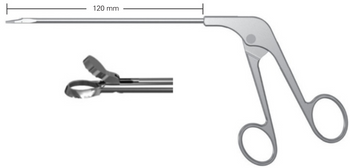 Product Vet Spectrum Arthroscopic Oval Biopsy Punch Forcep, 4.75in (120mm), Curved Upwards, 4.4mm Tip Width | SAH.A-700046 Image
