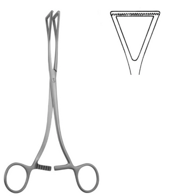 Product Vet Spectrum Collin-Duval Lung Forcep, 9in (23cm), 1in (25mm) Wide Jaws, Serrated, Ratchet | SAH.700058 Image