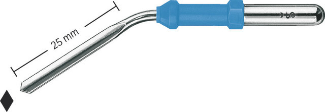 Product Aesculap Knife Electrode, monopolar, curved, 65mm (2.5in), short shaft, 4mm diameter, work. length: 30mm | GK113R Image