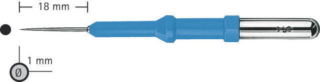 Product Aesculap Needle Electrode, monopolar, straight, 60mm (2.375in), short shaft, 4mm diam. , needle diameter :1mm | GK114R Image