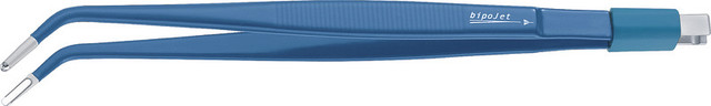 Product Aesculap BipoJET Bipolar Dissecting Forceps, angled, 200mm (7.875in), partly insulated tip | GK896R Image