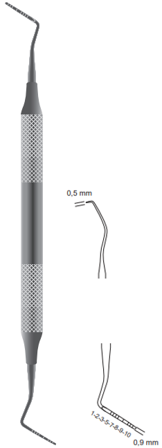 Product Spectrum Goldman-Fox Periodontal Probe/Explorer GF/17, 7" (17.5cm), 1 2 3 5 7 8 9 10mm Markings | SAH.790033 Image