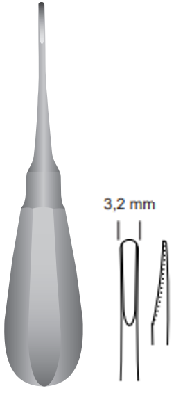 Product Spectrum Dental Luxator, Straight, Stubby Handle, 3mm Tip | SAH.790101 Image