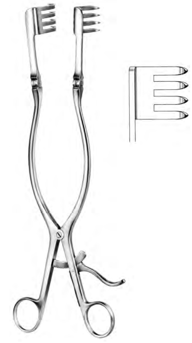 Product Spectrum Beckman-Adson Retractor, 12.25in. (31cm), 4x4 Teeth, Short Teeth, Sharp | SAH.25-9314 Image