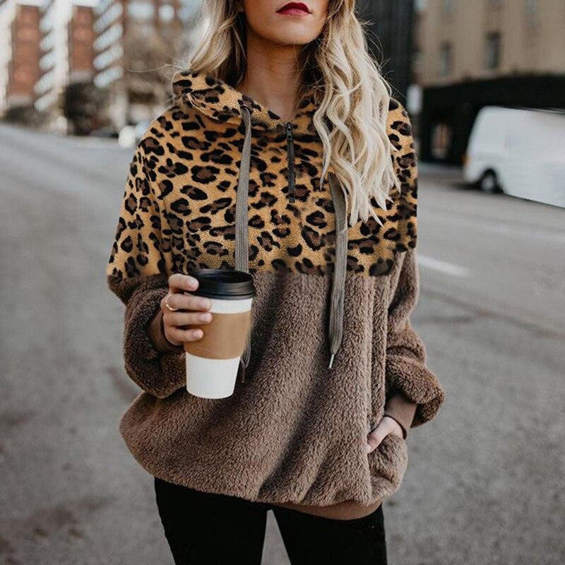Pull à Capuche Oversize Femme - Motif Léopard, Streetwear - Polyester, Unisexe - Taille S à XL - 6