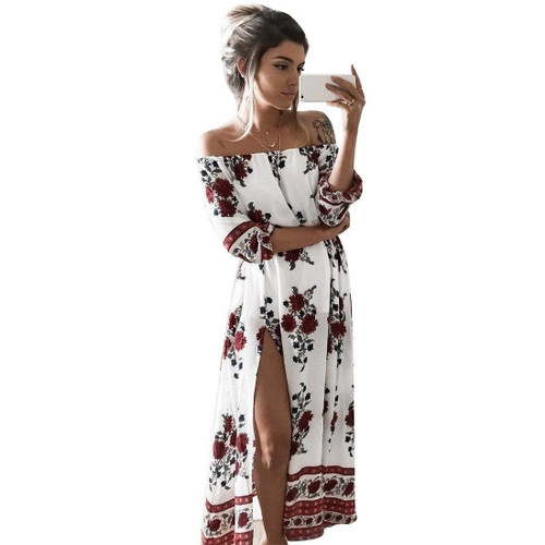 Robe MLM - Épaules Dénudées - Taille S - Couleur Orange - Style Fit & Flare