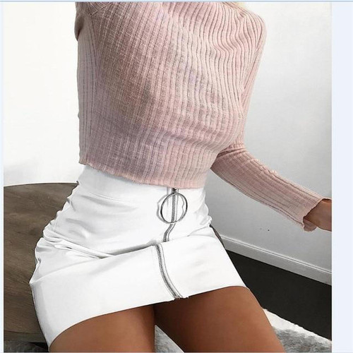 Mini-jupe en cuir Veda Margie grandes tailles