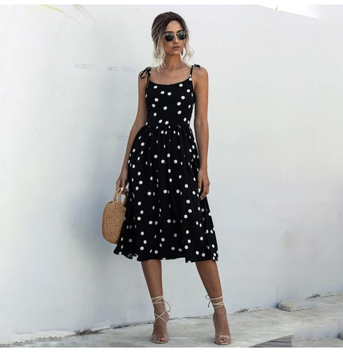 Robe Vintage à Pois Marine - Taille 8, Coupe Fit & Flare, Sans Manches, Marque Goldkid