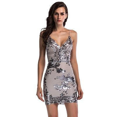 Robe De Soirée à Paillettes Drapée - Col En V, Longue, Moulante, élégante Pour Femme