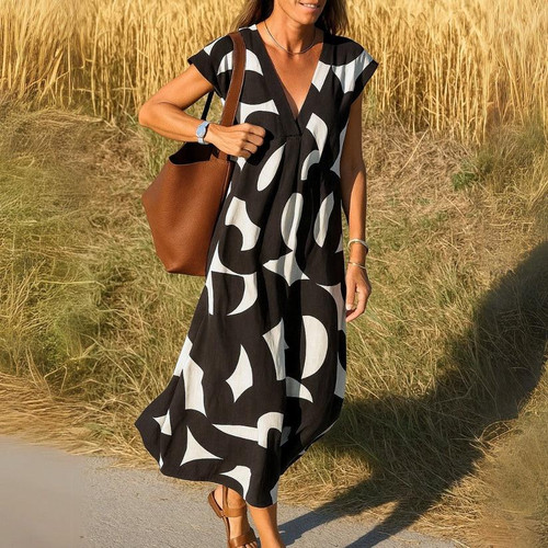 Robe Maxi C & C California Harmony Col V Profond Taille XS - Neuf Avec Étiquette