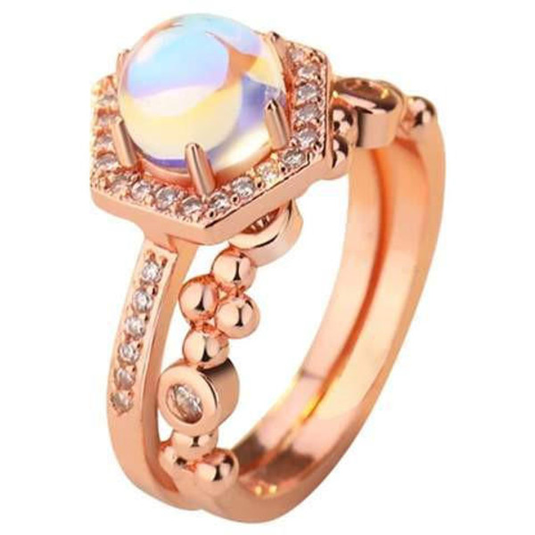 Bague en Cristal Autrichien et Pierre de Lune lot de 2 zaxx