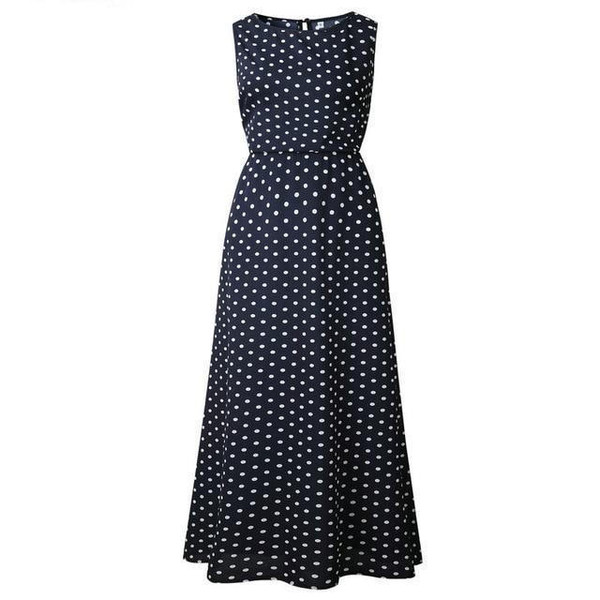 Maxi Robe Polka Sans Manches zaxx