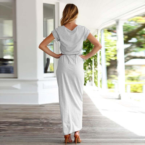 Maxi Robe Manches Courtes zaxx