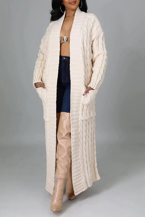 Cardigan Elegant en Tricot Torsade Cardigan Elegant en Tricot Torsade zaxx