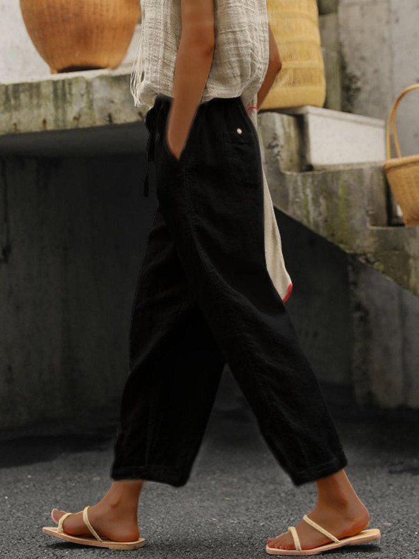 Pantalon CASUAL Uni en Lin Pantalon CASUAL Uni en Lin zaxx