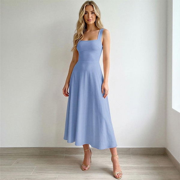 Robe Mi-longue à Bretelles Epaisses zaxx