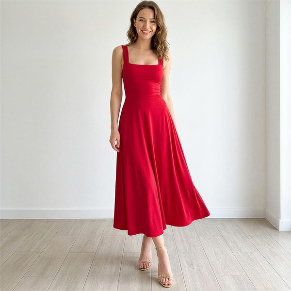 Robe Mi-longue à Bretelles Epaisses zaxx