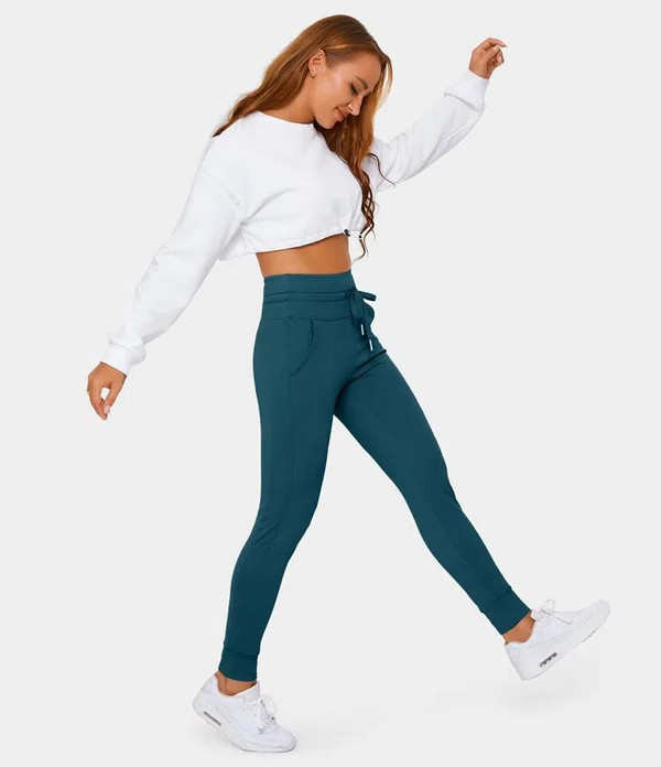 Pantalon de Jogging Uni Taille Haute Pantalon de Jogging Uni Taille Haute zaxx