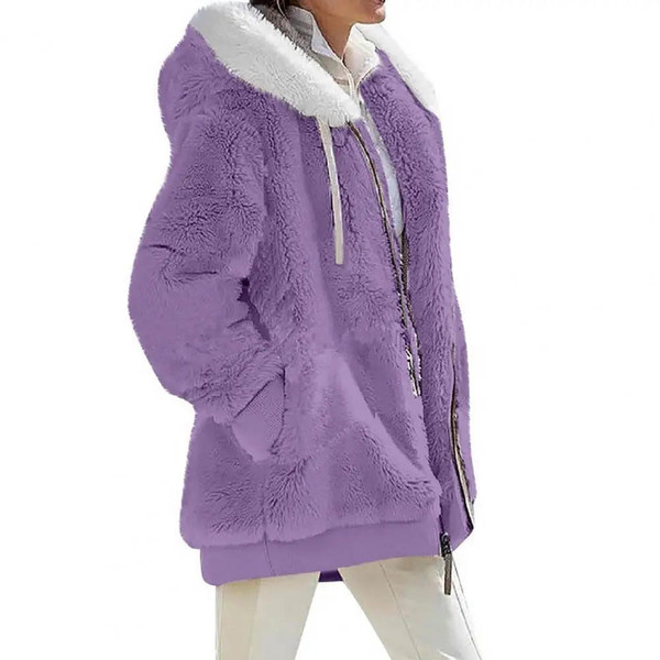 Manteau Fluffy Zippé à Cordon zaxx