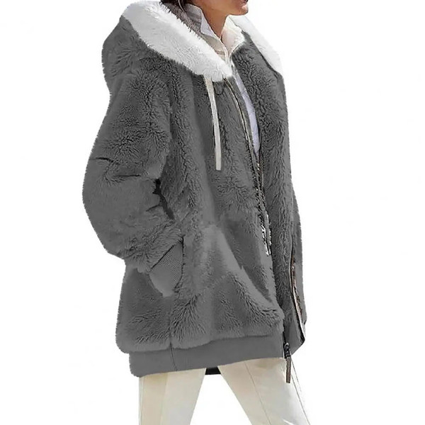 Manteau Fluffy Zippé à Cordon zaxx