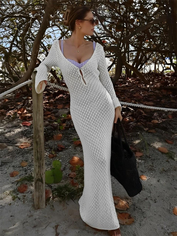 Robe Maxi Transparente en Tricot zaxx